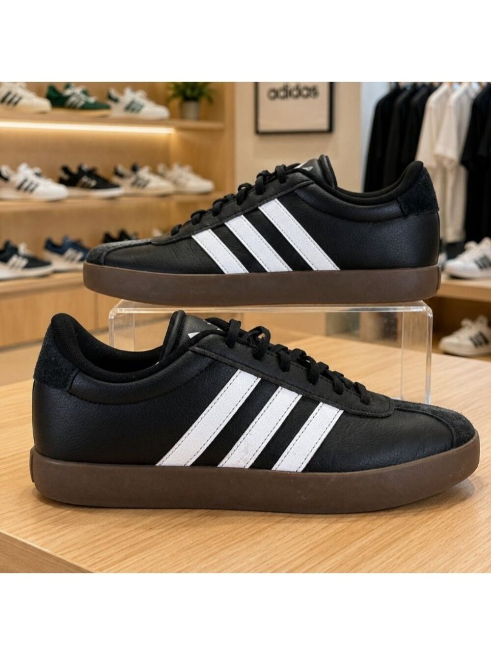 Adidas VL Court 3.0 K Shoes Core Black Cloud White Gum IE3630 Mens Size 7